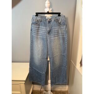SONG Women's Size 11/30 Light Wash Wide Leg Denim Jeans 100% Cotton